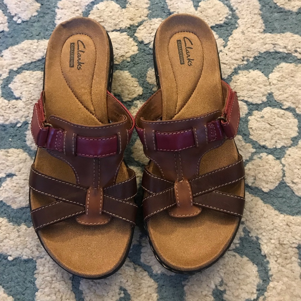 Women's Clarks Leather Sandals Clog